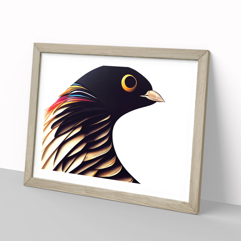 Intriguing Bird Abstract - Framed Print, 34cm H x 46cm W x 2cm D, Oak