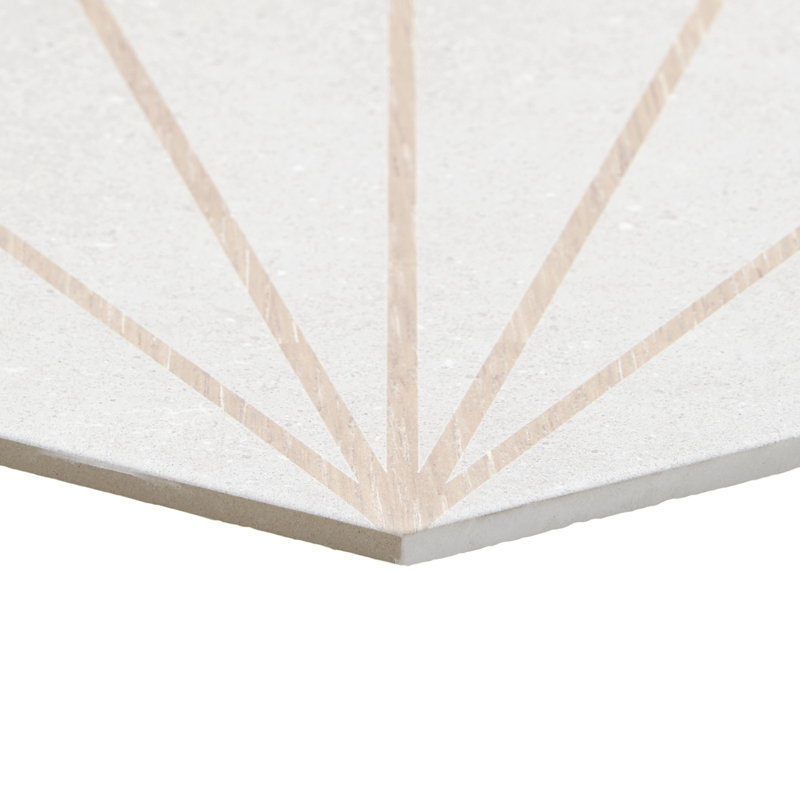 Arbour Hex Beams 13" x 14.5" Porcelain Wall & Floor Tile (10.51 Sq. Ft. / Case), White