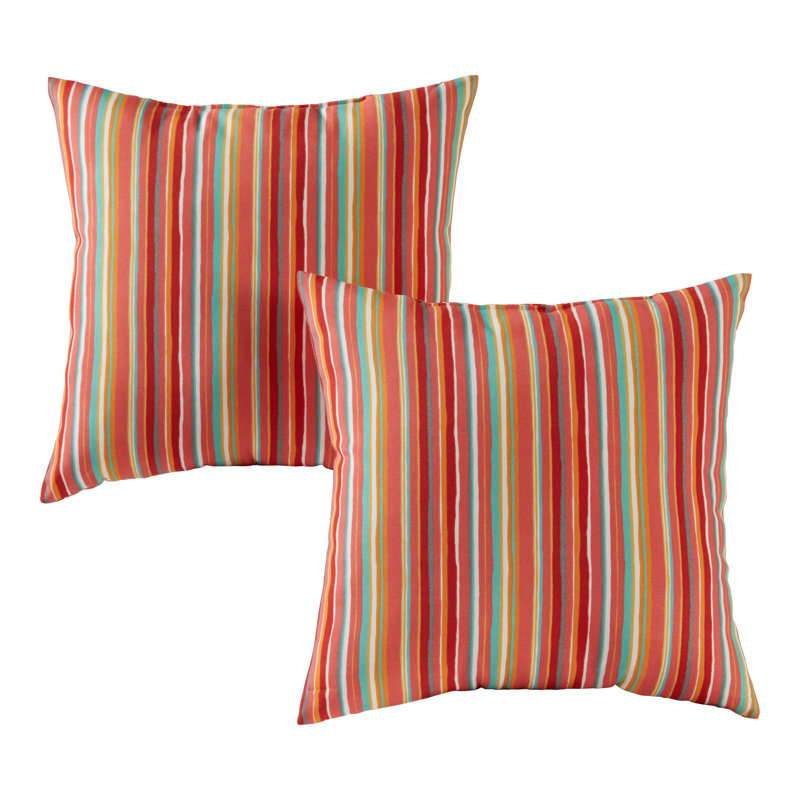 Housse de coussin d'extérieur carré Covington, Melon d'eau