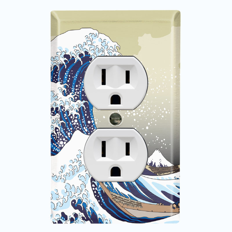 Blue Sea Waves Nature Themed 1 - Gang Duplex Outlet Standard Wall Plate
