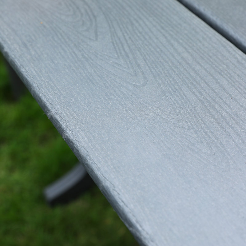 Chaise de loisirs d'extérieur - Gris, matériau, capacité de 220 livres, lignes lisses, résistance aux intempéries, bord arrondi, peu d'entretien