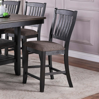 Set Of 2 Fabric Upholstered High Chairs