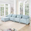 Canapé modulaire en chenille avec repose-pieds et coussins lombaires Graysen-551255133-559113424