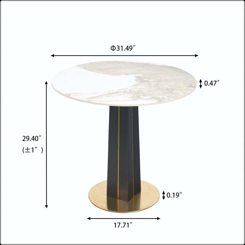 Table de ronde 85 cm Modern Modern, White/Grey, Stone