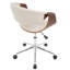 Chaise de bureau en noyer et crème