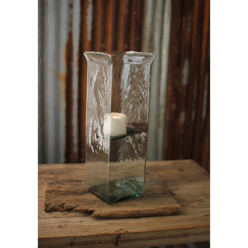 Handcrafted Ceramic Hurricane Candle Holder - 19" Hanging Design