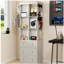 Armoire de rangement mince de 73 po de hauteur, armoire de rangement multimédia à 3 niveaux avec 3 tiroirs et 2 crochets, étagères de rangement pour bibliothèque, armoire de rangement pour CD, DVD et console de jeux