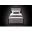 Lit plateforme en métal avec tête de lit, aucun sommier requis, moderne, noir, simple-2113115176