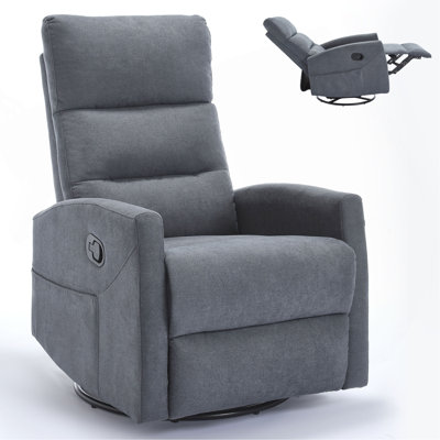 Fauteuil inclinable manuel avec chaise berçante et pivotante en tissu pour le salon