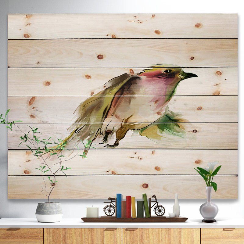 « nice volée d’oiseau sauvage sur blanc », H 15 po x l 20 po, Art sur bois