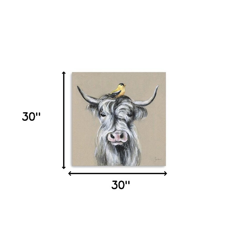 Mignonne vache des Highlands, impression murale sans cadre
