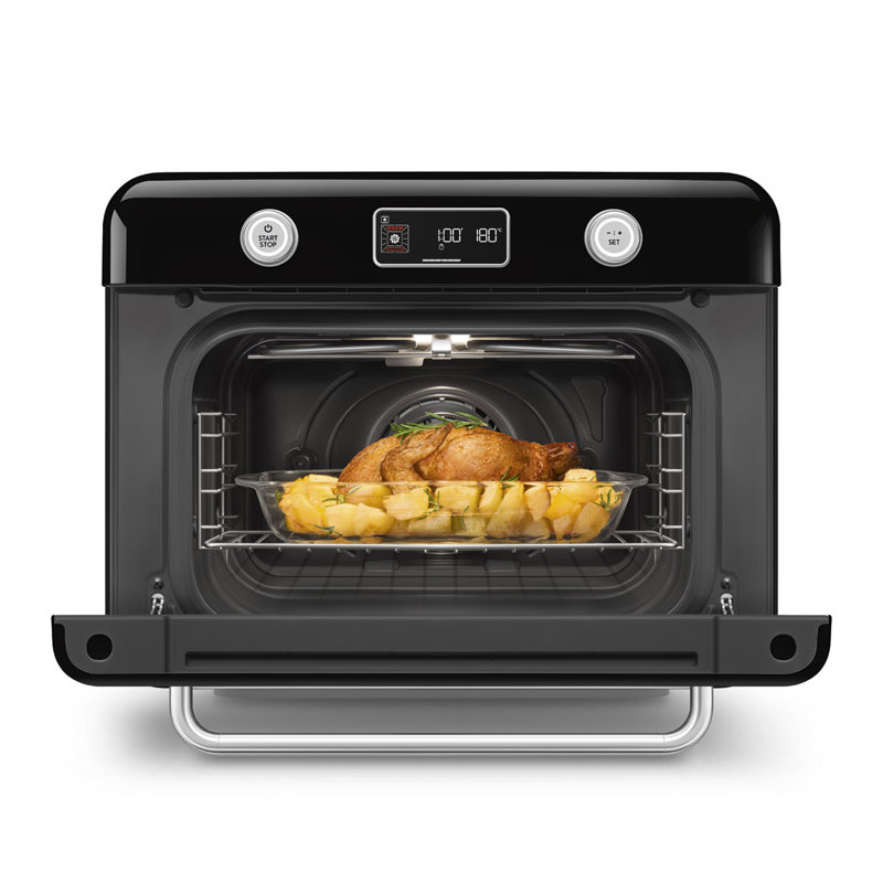 Combi Countertop Air Fry Oven With Steam, Black Glossy
