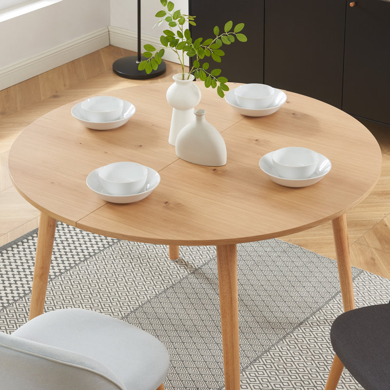 Ravenna 120 cm Oak Round Dining Table with Wood Base