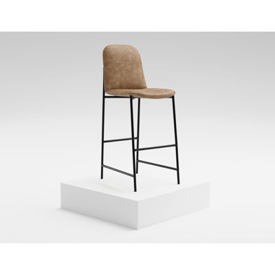 Orion Wooden Frame & Metal Base, Upholstered Barstool
