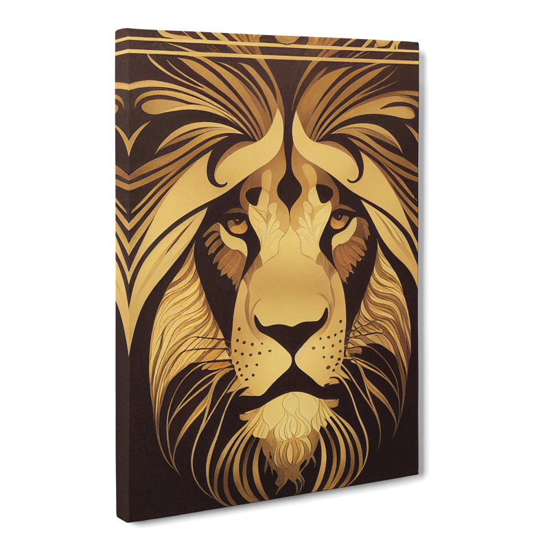 Lion Nouveau - Wrapped Canvas, 76cm H x 50cm W x 3cm D
