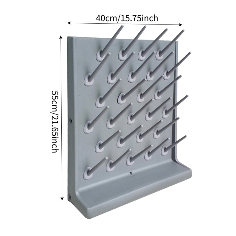 Drying Rack For Lab Glassware Rack 27Pegs PP Wall Glassware Drying Rack