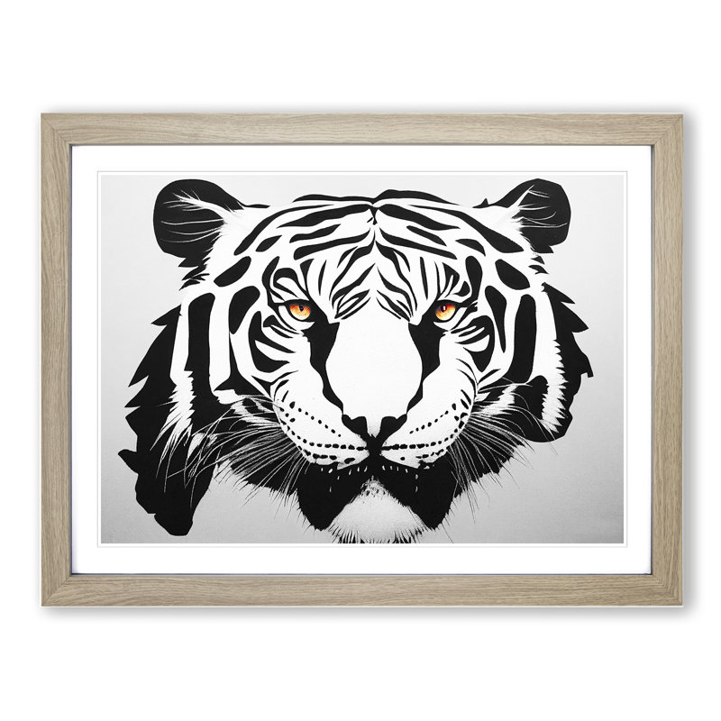 Tiger Vol.4 - Single Picture Frame Print, 46cm H x 64cm W x 2cm D, Oak Framed