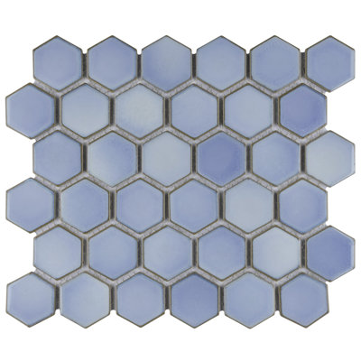 Hudson Due 2" Hex 10-7/8 " x 12-5/8 " Porcelain Mosaic Floor and Wall Tile