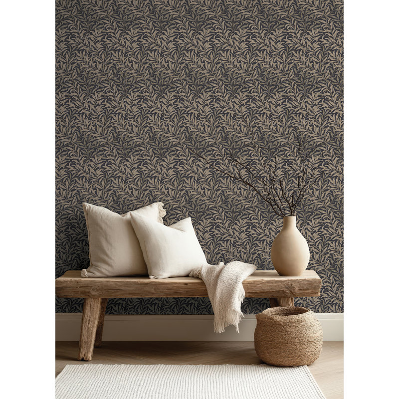 Papier peint adhésif gris anthracite Willow Boughs, Brun