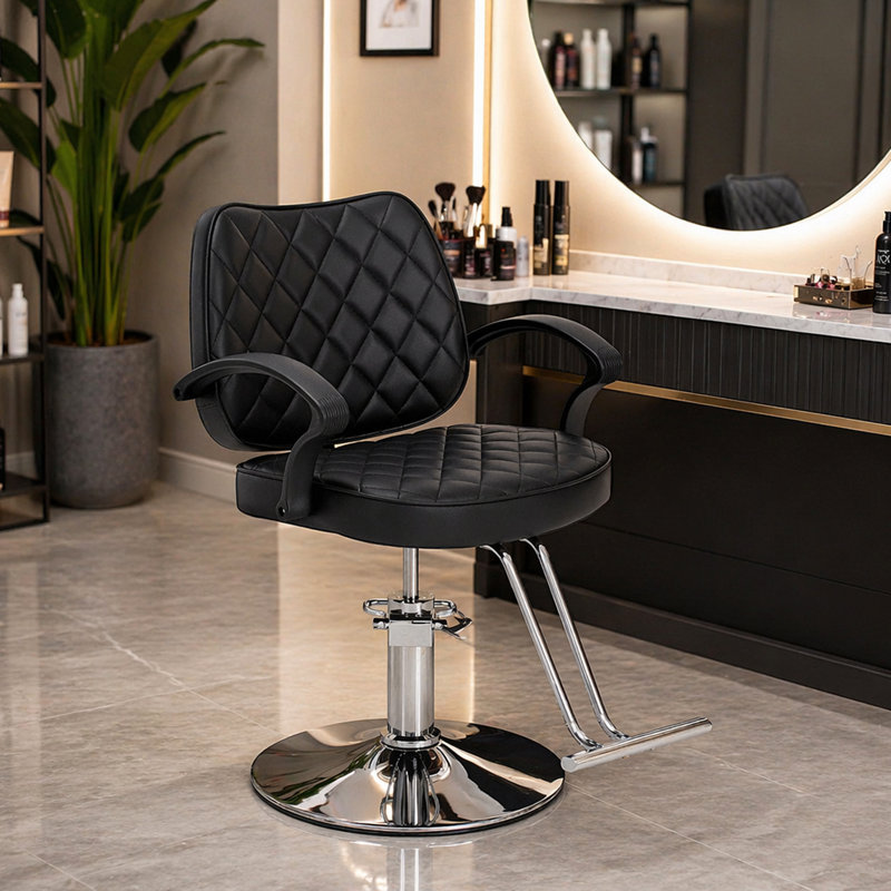 Fauteuil de coiffure hydraulique noir