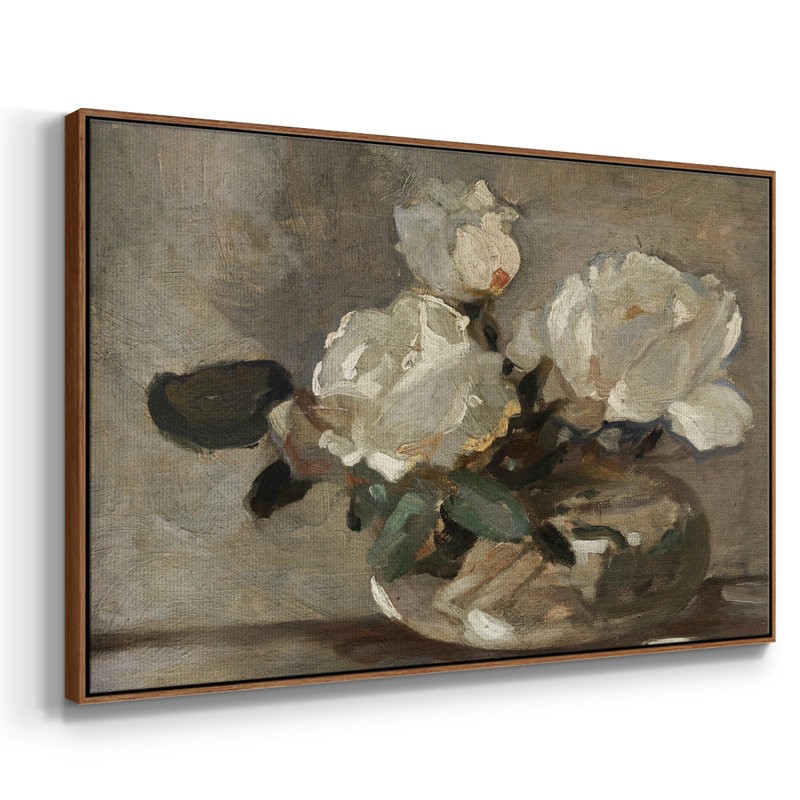 Vintage botanique - III, Toile encadrée noyer flottant, H 27 po x l 41 po