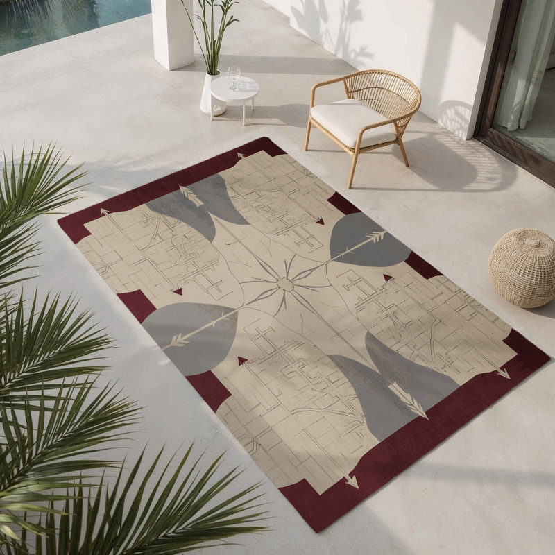 Elegant Fractures Indoor And Outdoor Area Rug, Rectangle 3' x 5'