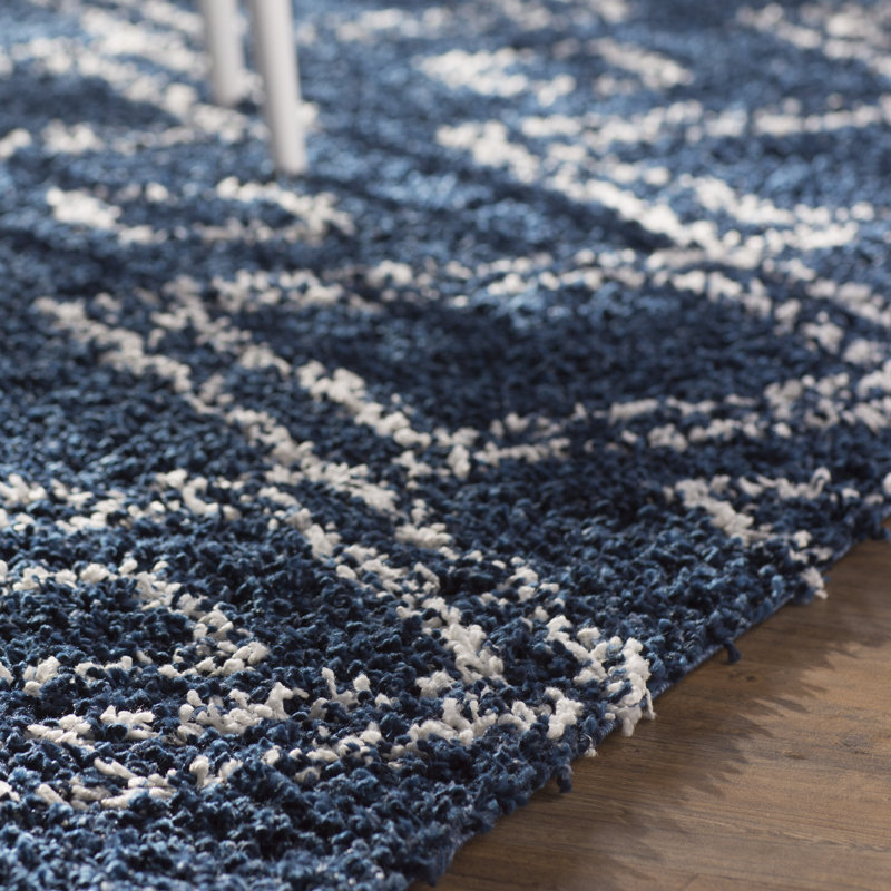 Geometric Shag Area Rug, Rectangle 122 x 183cm