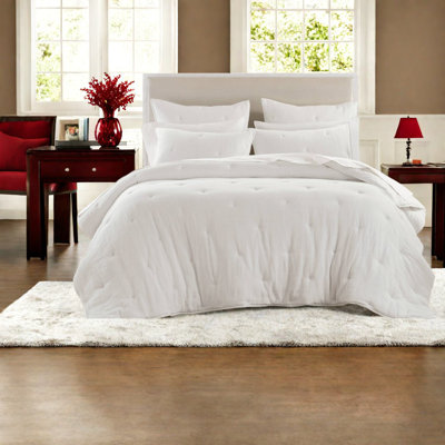 Ensemble de literie 3 pièces en coton de qualité supérieure pour lit king size, ensemble de couette brodée blanche