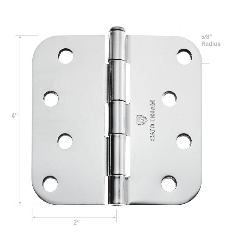 4" H x 4" W Butt Bearing Door Hinges, Polished Chrome