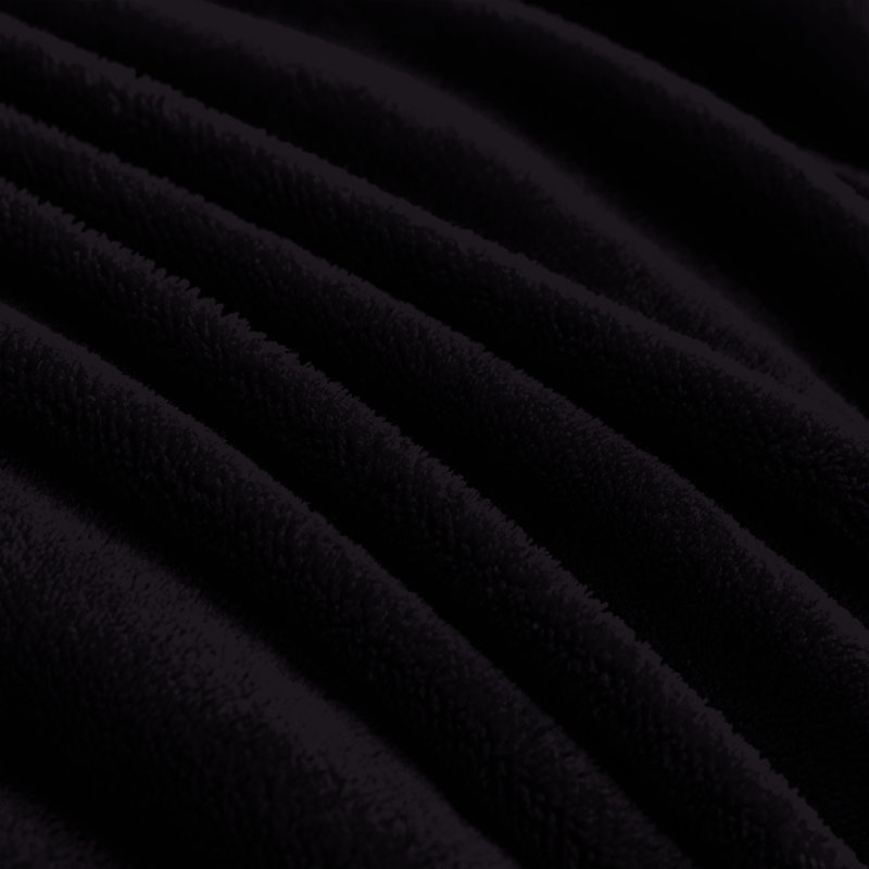 Super Soft Sherpa Fleece Blanket – Reversible Cozy Throw, 240 GSM, Black, 150 cm x 130 cm