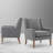 Ayran Upholstered Wingback Armchair with Solid Wood Legs-1412174356