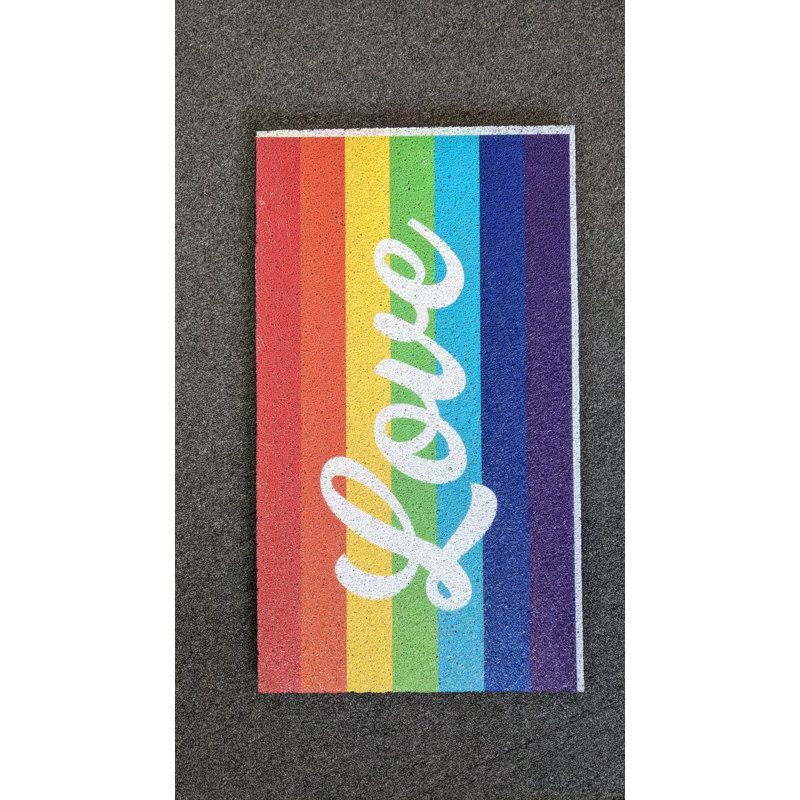 Raeniyah "Love" Rainbow 28in. x 16in. Door Mat