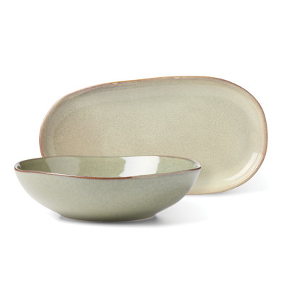 Organic Shades 2-Piece Serving Set, Oatmeal