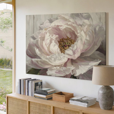 Canvas Wall Art Dusty Pink Peony Close Up Dreamy Floral Some Moments Unfold Ready To Hang Gallery Wrapped Home Decor Premium Quality