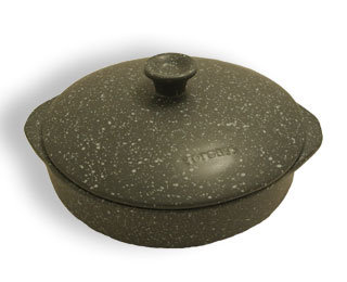 Symple Stuff Round, Anthracite Stone, 7cm H x 25cm W x 25cm D
