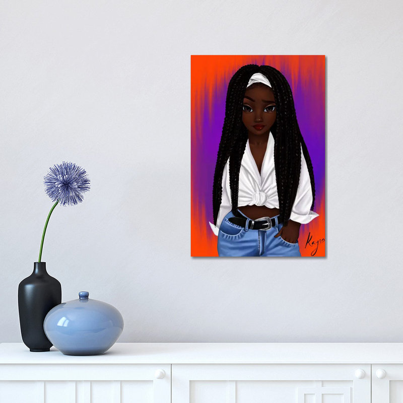 « Poétique » par Princess karibo-impression d’art graphique, Toile tendue, Pas de tapis, H 18 po x l 12 po x 1,5 po