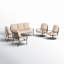 Ensemble de conversation d'extérieur en métal pour 7 personnes avec 2 chaises pivotantes Argyri-91289252