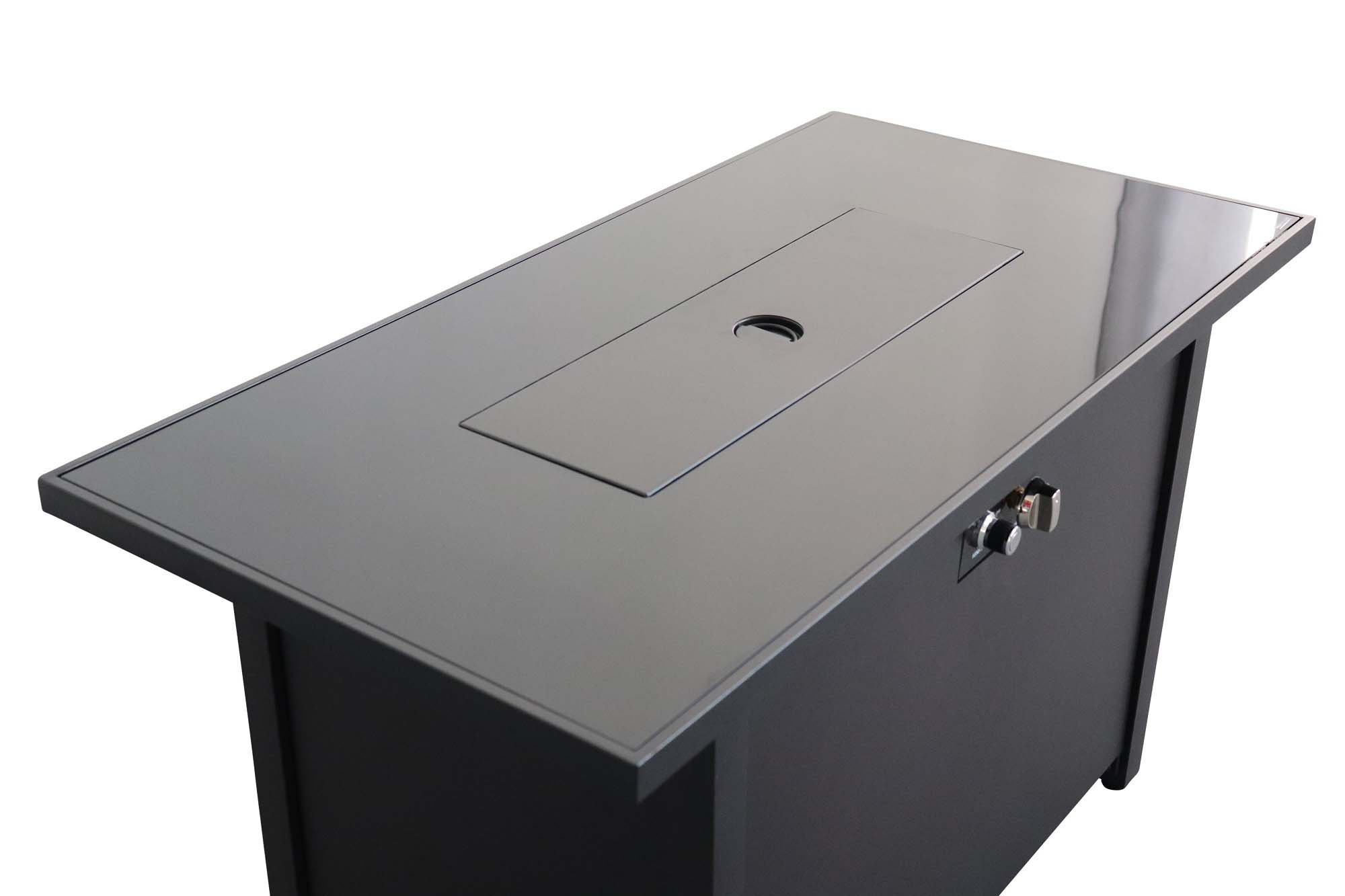 Latitude Run® Smoked Glass Metal Rectangle Fire Pit | Wayfair