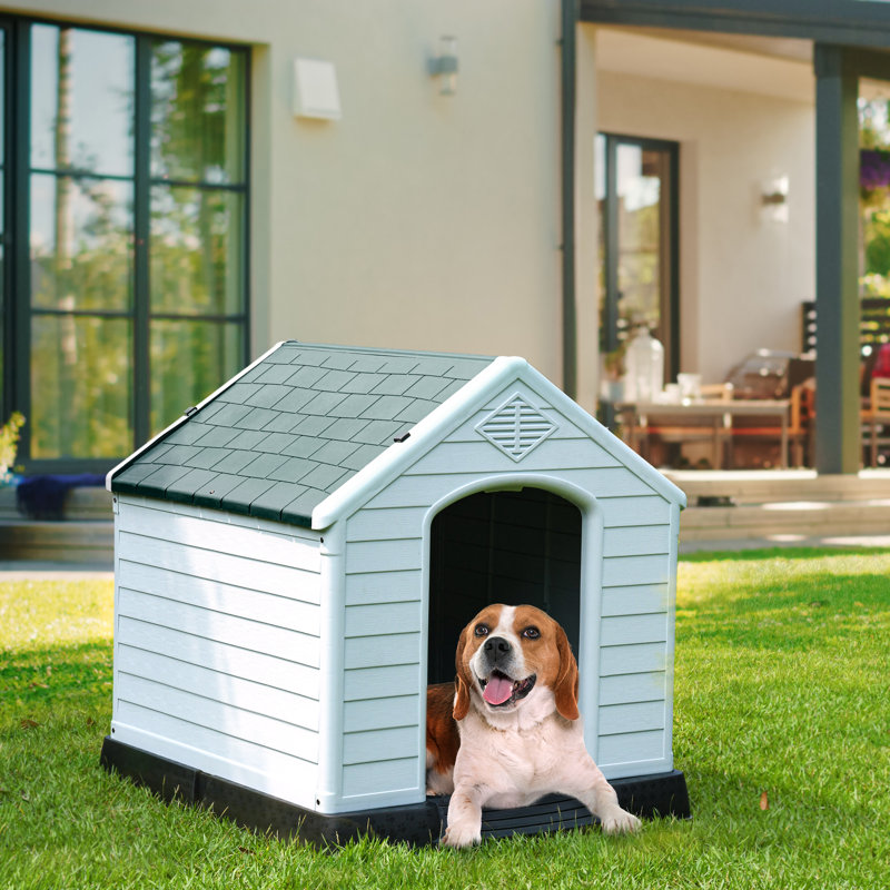 Niche pour chien Shelia, H 28 po x l 26 po x P 28,5 po, Gris / blanc / noir