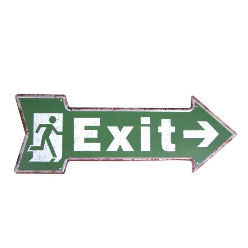Metal Emergency Fire Exit Arrow Sign