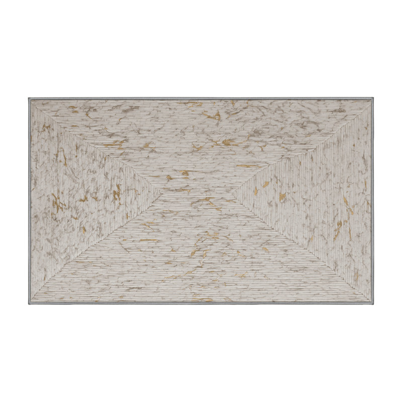 Machine Washable Gray Area Rug, Rectangle 5' x 8'