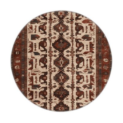 Tapis d'intérieur et d'extérieur brun Persian