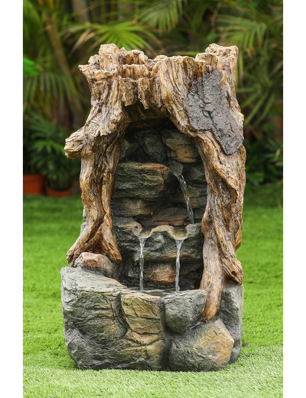 Fontaine à journal en bois cassé en résine