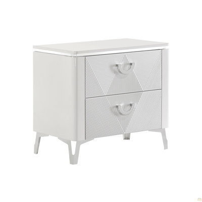 2-Drawer Nightstand With Dual USB Port