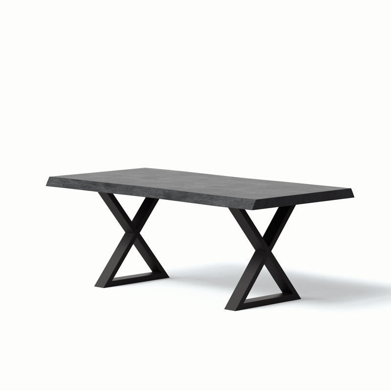 Brooks X Base Dining Table, Ebonized, 29.75"H x 92"L x 40"W, Black