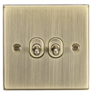 Square Edge 2G 2 Way Wall Mounted Light Switch