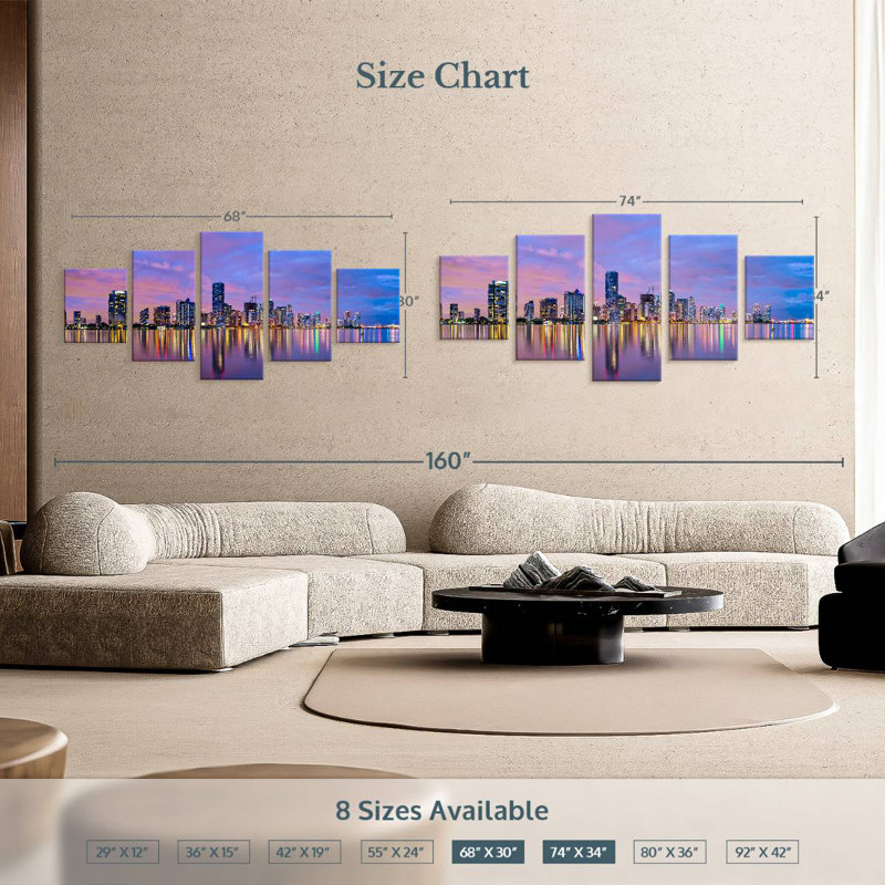  'Biscayne Bay Miami, 42" H x 92" W