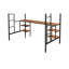 Lit mezzanine simple avec tablettes de table / métal robuste robuste / tablettes de table intégrées / réduction du bruit / garde-corps de sécurité / 2 échelles latérales / certification PCC / aucun sommier tapissier requis