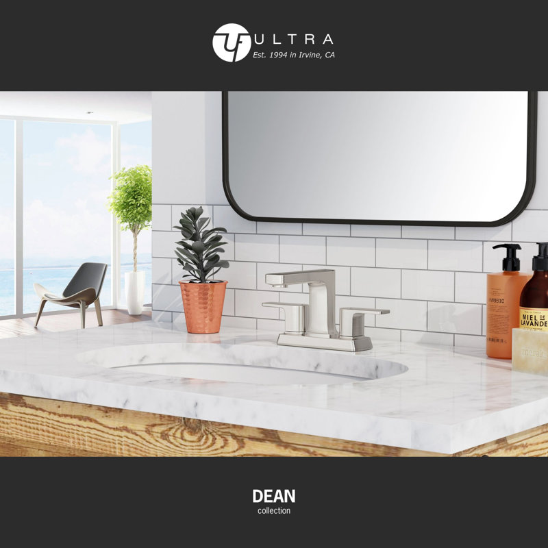Dean Brushed Nickel Centerset 2-Handle Bathroom Faucet with Drain Assembly
