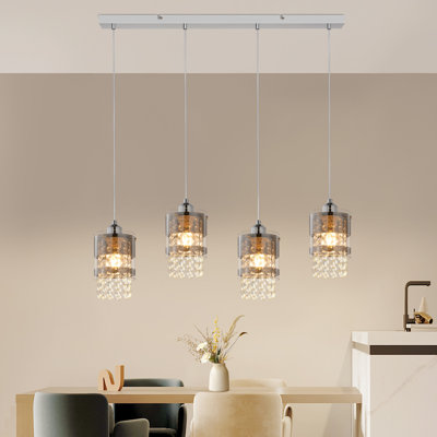 Osterhoudt 4 - Light Crystal/Kitchen Island/Cluster Modern Linear LED Pendant